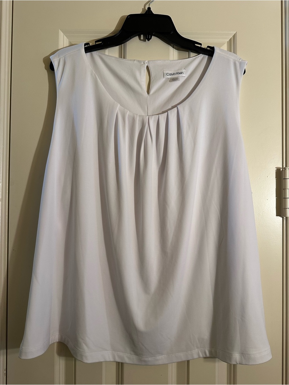 Calvin Klein White Pleated Neck Camisole
